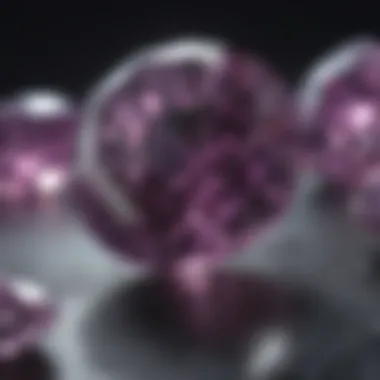 Artistic depiction of lab-grown purple diamond formation process