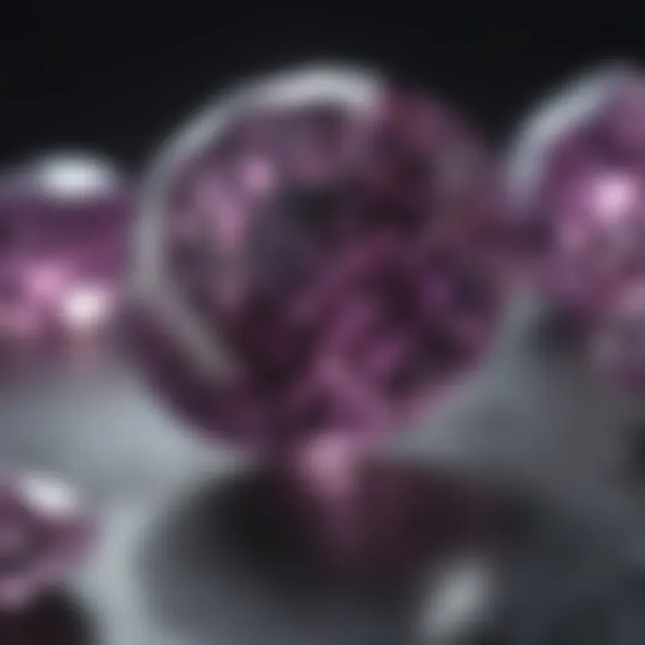 Artistic depiction of lab-grown purple diamond formation process