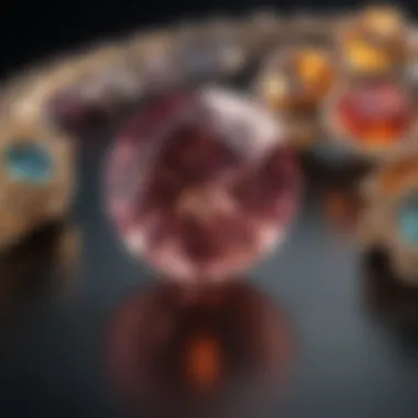 2 Carat Round Cut Gemstone in Artistic Display