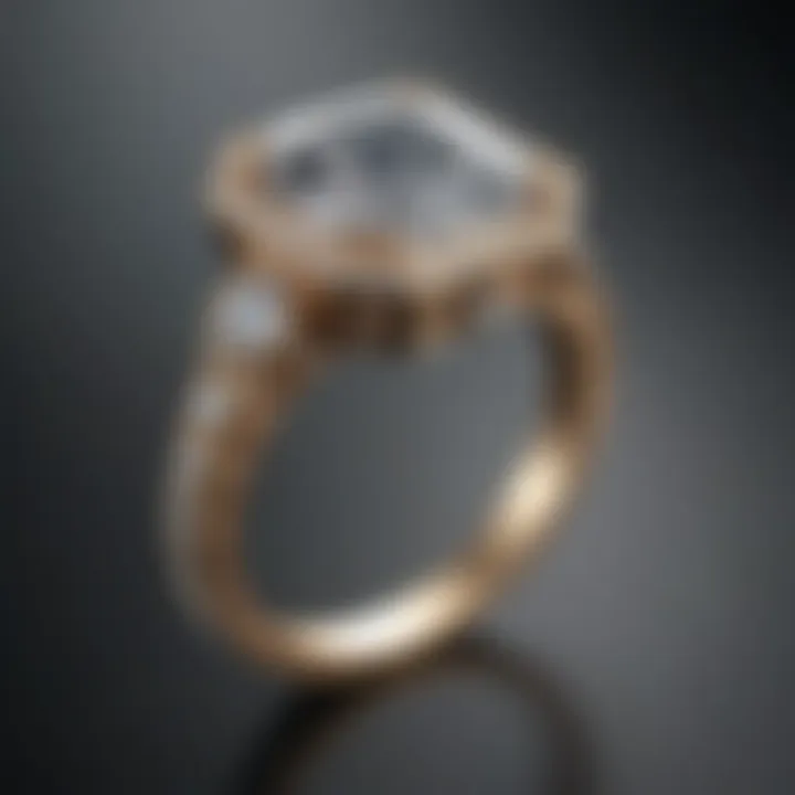 Asscher Diamond Ring with Art Deco Geometric Setting