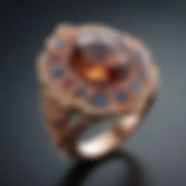 Bohemian Rose Gold Ring with Gemstones