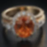 Exquisite Carrot Engagement Ring with Diamond Accents