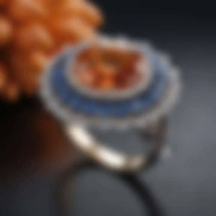 Carrot-Shaped Engagement Ring with Unique Sapphire Centerpiece
