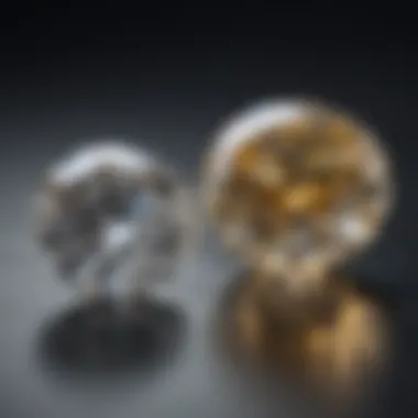 Brilliance comparison of simulated diamond and moissanite