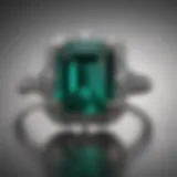 Exquisite 10 Ct Engagement Ring with Emerald Cut Diamond