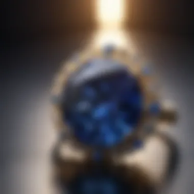 Close-up of the dazzling brilliance of a lab-made sapphire