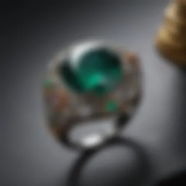 Emerald color ring showcasing a mesmerizing cabochon cut