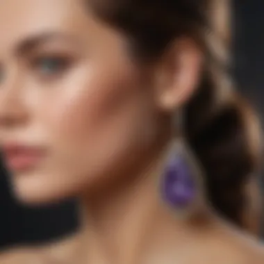 Charoite Earrings with Elegance