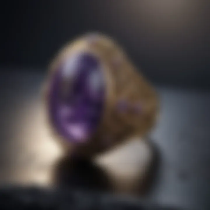 Charoite Ring with Intricate Details