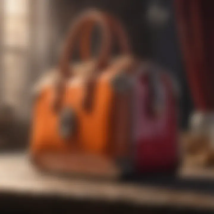 Chic designer handbag in a vibrant hue