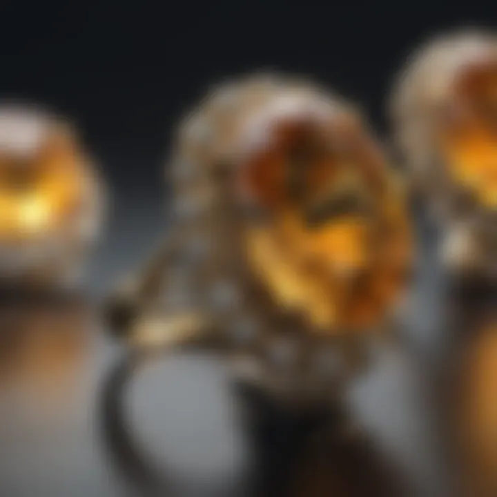 Citrine Crystal Jewelry Display
