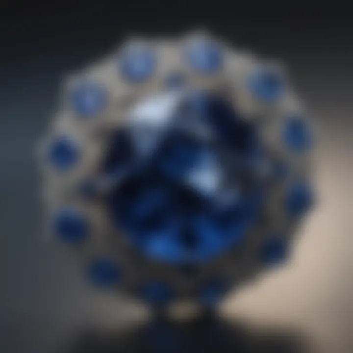 A sparkling blue sapphire gemstone