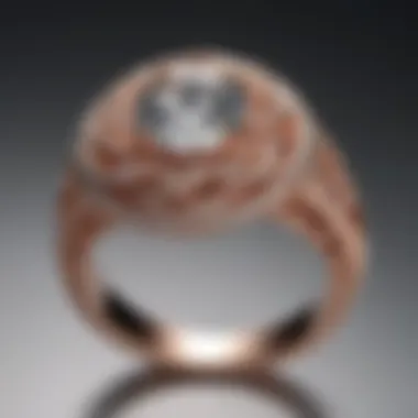 Detailed Craftsmanship of Round Diamond Rose Gold Ring