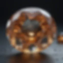 A close-up view of a diamond under a microscope
