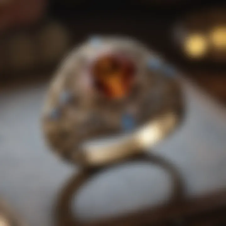 Antique engagement ring featuring a unique and ornate setting