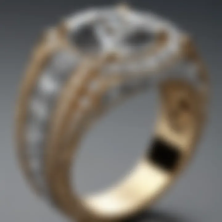 Exquisite 18-Carat Gold Ring with Diamond Embellishments