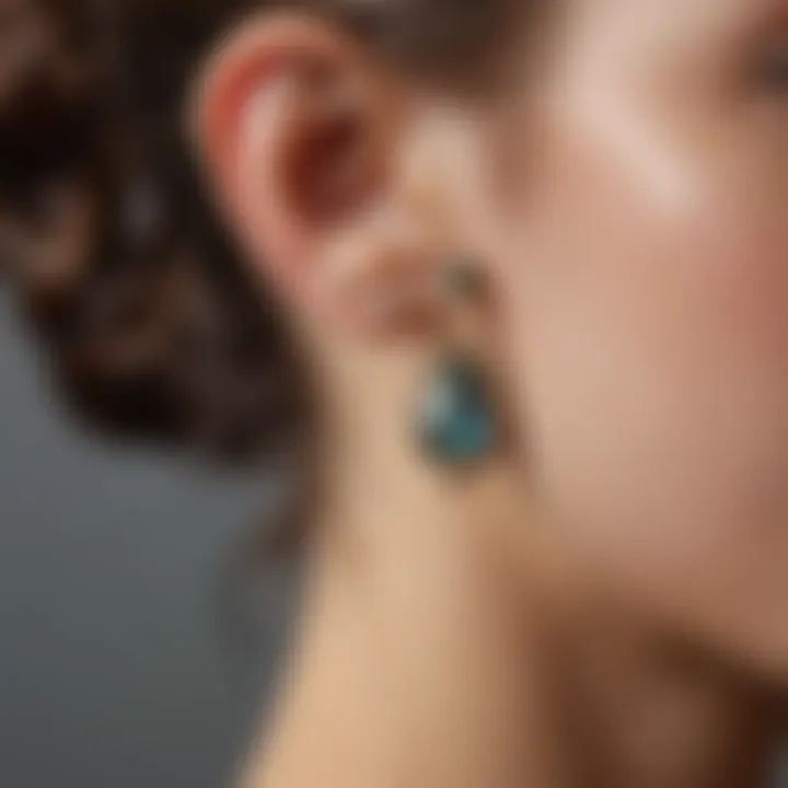 Semiprecious stone earrings shining with elegance