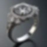 Elegant white gold ring with diamond