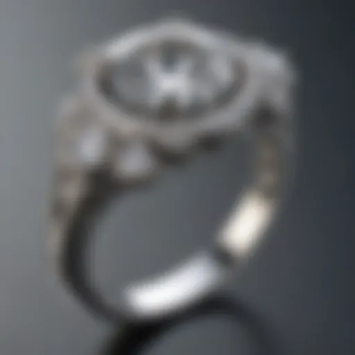 Elegant white gold ring with diamond