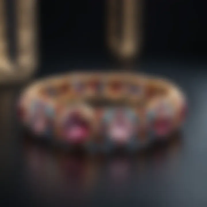 Elegant gemstone bracelet shining under soft lights
