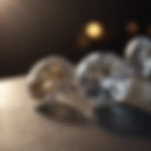 Elegant diamond carat size comparison