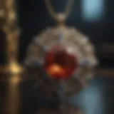 Elegant gemstone jewelry mark on a vintage pendant