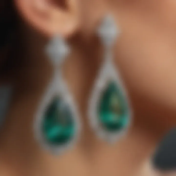 Pear Shaped Emerald Earrings