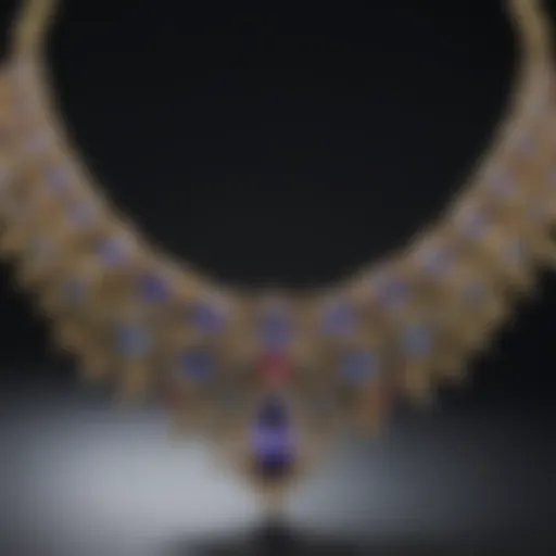 Elegant gold necklace with gemstones