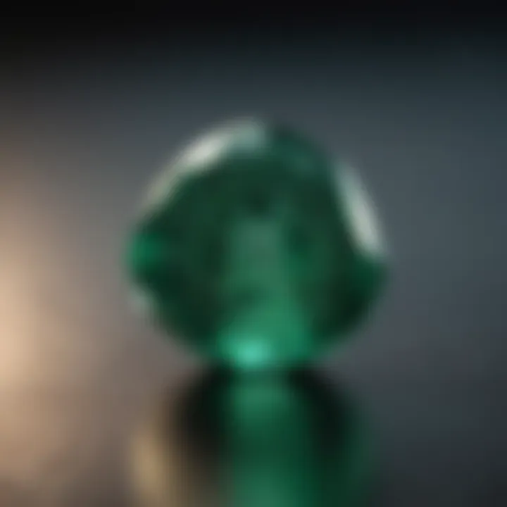 Emerald Stone with Engraved Month Symbol