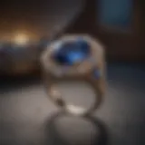Exquisite lab-made sapphire ring with intricate details