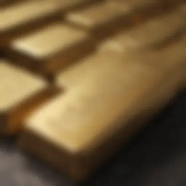 Luxurious gold bullion bars in London vault