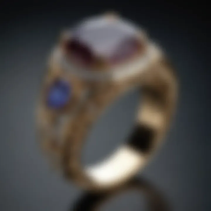 Elegant jewelry displayed on a virtual ring sizer interface