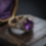 Elegant promise ring in velvet box