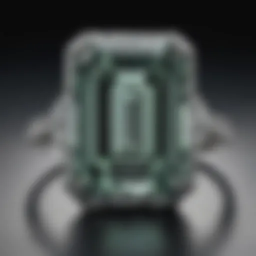 Exquisite Emerald Cut Diamond Set in Platinum Ring