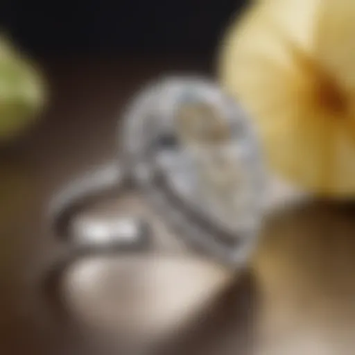 Exquisite pear-shaped diamond ring in a luxurious setting