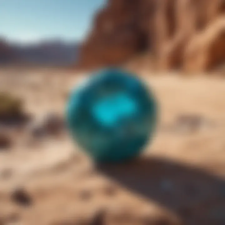 Turquoise mine in a scenic desert landscape