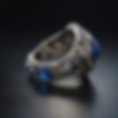 Gemstone Wedding Ring in Navy Blue Hue