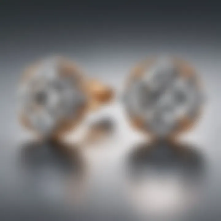 4 Carat Diamond Stud Earrings in Unique Geometric Design