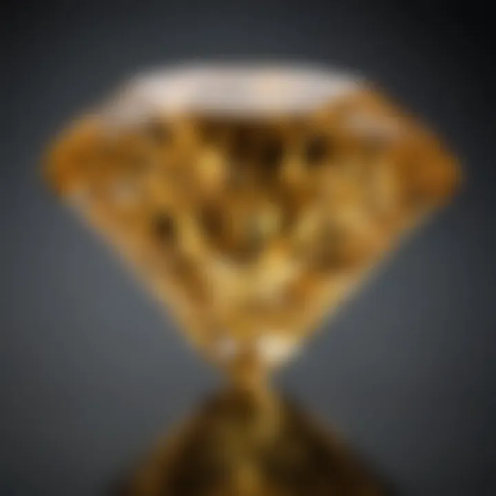 Glimmering Yellow Diamond Facets