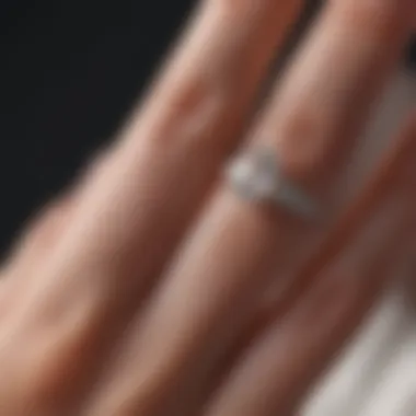 Graceful engagement ring on a delicate hand