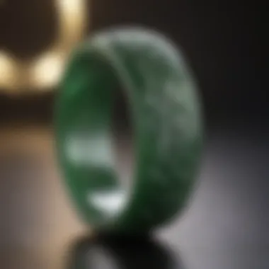 Detailed Carvings on Jade Wedding Band