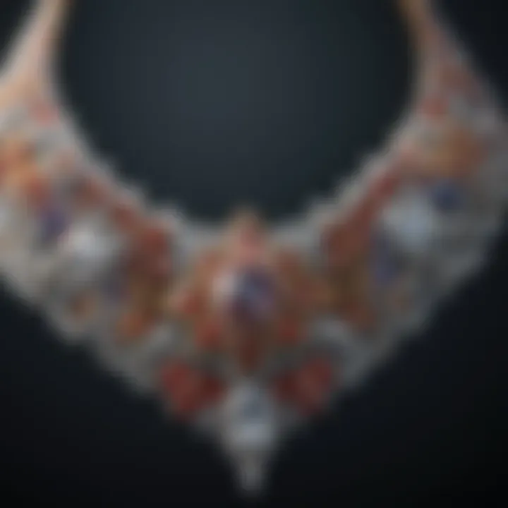 Diamond Necklace with Intricate Floral Design