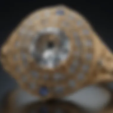 Intricate 14k gold ring with diamond details