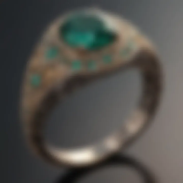 Emerald Ring with Intricate Filigree Design