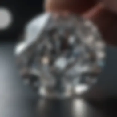 Lab diamond being cut and polished