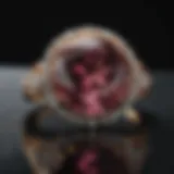 Elegant gemstone ring on a black velvet background