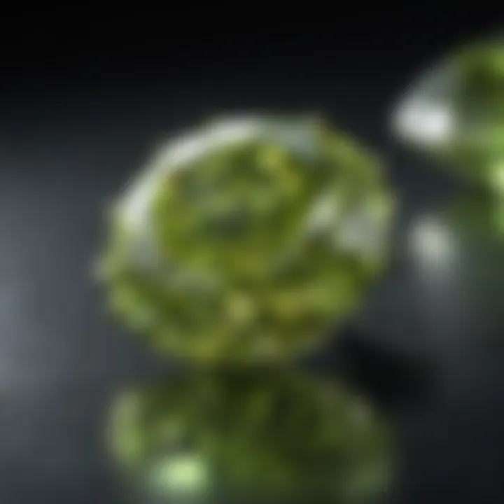 Lime green diamond on display showcasing its vibrant hue