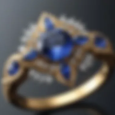 Luminous Orbit Starburst Sapphire Ring