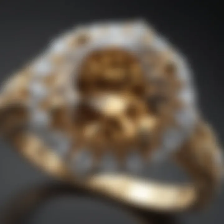 Luxurious 14KP Gold Diamond Ring Close-Up