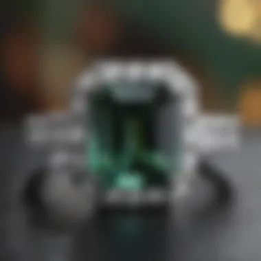 Luxurious 4 Ct Emerald Cut Engagement Ring with Diamond Halo